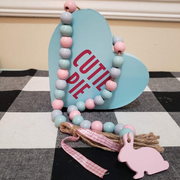Farmhouse inspired wood bead garland